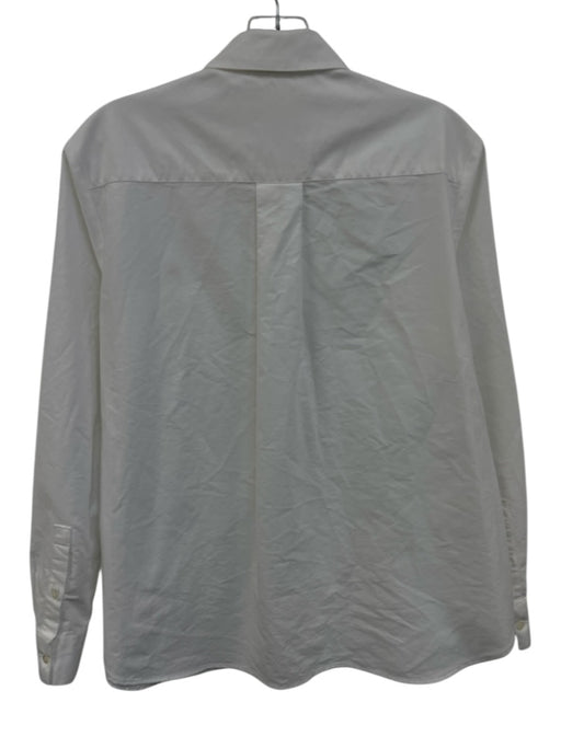 Sezane Size 32 White Cotton Button Front Patch Pocket Long Sleeve Top White / 32