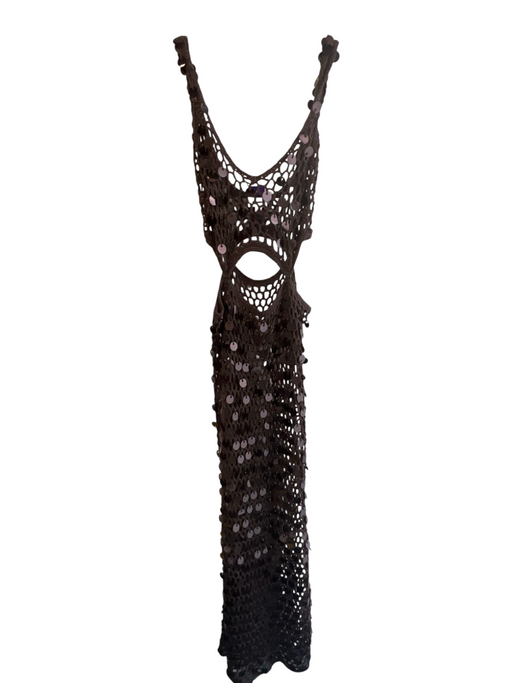 Superdown Size XS Brown Acrylic Knit Sequin Sleeveless Scoop neck Dress Brown / XS