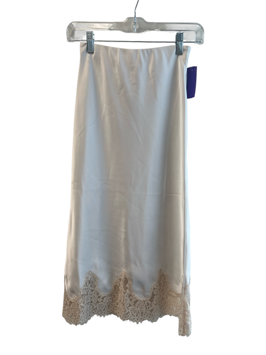Wilfred Size 2 Cream Triacetate Elastic Waist Lace Trim Maxi Below knee Skirt Cream / 2