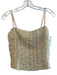 OW Collection Size Est XS Yellow Polyester Spaghetti Strap Back Zip Cropped Top Yellow / Est XS