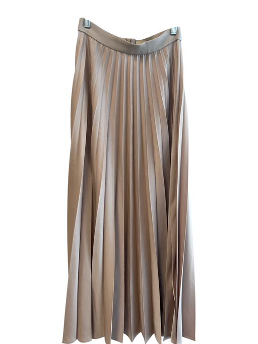 Classic Six NY Size 0 Champagne Polyester Elastic Waist Pleated Back Zip Skirt Champagne / 0