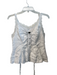 Kourt Size Est XS White Linen Sleeveless Lace Trim V Neck Back Zip Top White / Est XS