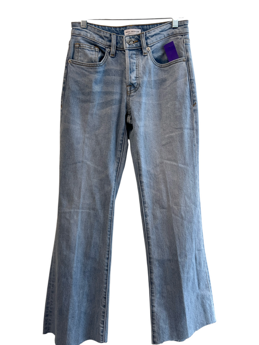 Good American Size 24 Light Wash Cotton Button Fly Low Rise 5 Pocket Flare Jeans Light Wash / 24