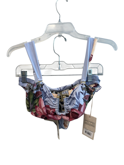OLA AZUL Size S Purple & Multi Polyester Reversable Tropical Print Swimsuit Purple & Multi / S