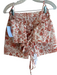 V. Chapman Size Mixed Cream & Red Cotton Spaghetti Strap Lace Up Short Set Cream & Red / Mixed