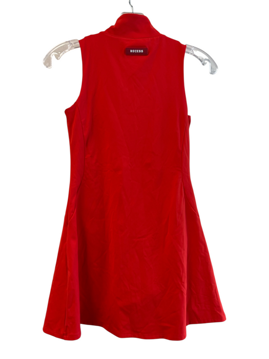 Recess Size XS Red Nylon & Spandex High Neck 1/2 Zip Sleeveless Above Knee Dress Red / XS