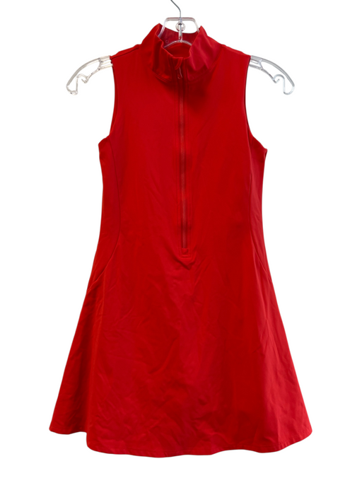 Recess Size XS Red Nylon & Spandex High Neck 1/2 Zip Sleeveless Above Knee Dress Red / XS