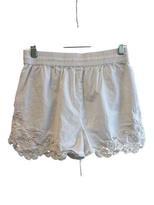 Veronica Beard Size XS White Cotton Elastic Drawstring Waist Front Pocket Shorts White / XS