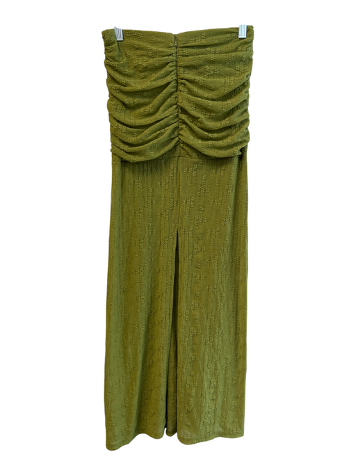 Hello Molly Size 2 Green Polyester Back Zip Gathered Side Maxi Back Slit Skirt Green / 2