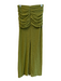 Hello Molly Size 2 Green Polyester Back Zip Gathered Side Maxi Back Slit Skirt Green / 2