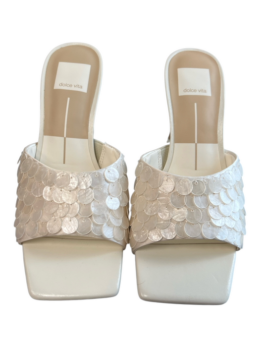 Dolce Vita Shoe Size 6.5 White Manmade Material Open Square Toe Block Heel Shoes White / 6.5