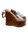 Naked Wolfe Shoe Size 37 Brown Leather & Manmade open toe vinyl accent Shoes Brown / 37