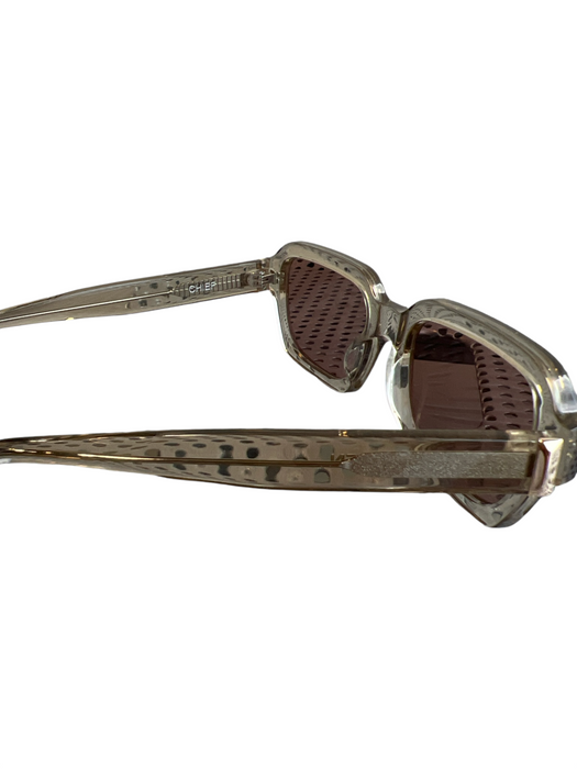 Chief Saint Owen Brown Green Acrylic Square Brown Lens Thick Sunglasses Brown Green