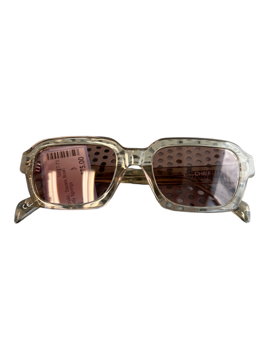 Chief Saint Owen Brown Green Acrylic Square Brown Lens Thick Sunglasses Brown Green
