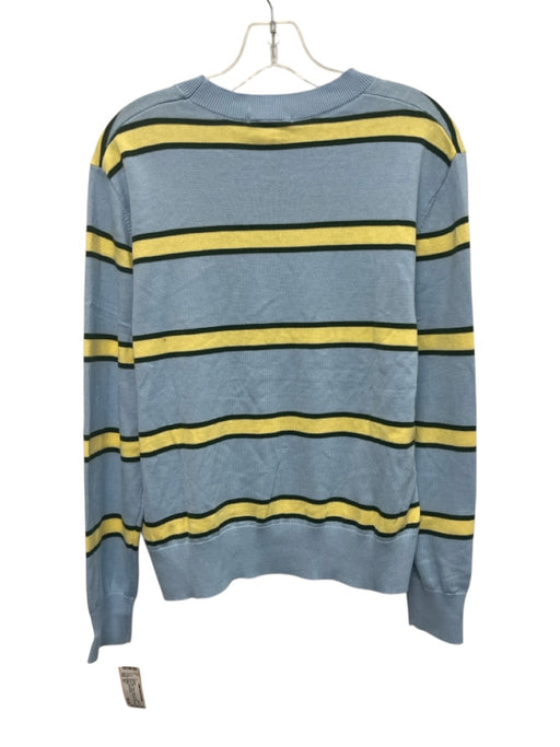 CAARA Size XS Blue, Yellow, Green Cotton Ribbed Trim Stripe Crewneck Sweater Blue, Yellow, Green / XS
