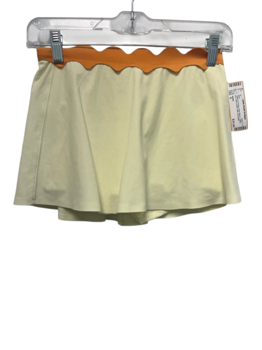 WISKII Size S Yellow & Orange Nylon Blend scallop trim built in shorts Skirt Yellow & Orange / S