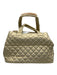 MZ Wallace Gold Nylon Quilted Top Handle Zip Crossbody Strap Bag Gold / M