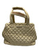 MZ Wallace Gold Nylon Quilted Top Handle Zip Crossbody Strap Bag Gold / M