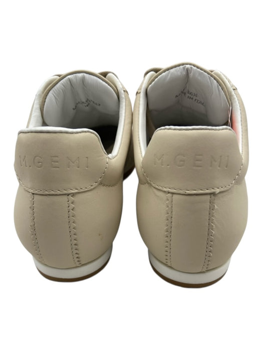 M. Gemi Shoe Size 36.5 Beige & White Leather Low Top lace up Gum Sole Sneakers Beige & White / 36.5