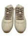 M. Gemi Shoe Size 36.5 Beige & White Leather Low Top lace up Gum Sole Sneakers Beige & White / 36.5