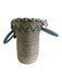 Tipsy Threads Beige, Blue, Green Straw Embroidered Woven circle handles Bag Beige, Blue, Green / M