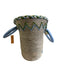 Tipsy Threads Beige, Blue, Green Straw Embroidered Woven circle handles Bag Beige, Blue, Green / M