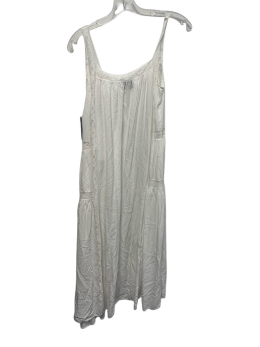 Kourt Size XS White Rayon Blend Sleeveless Lace Trim Slip Inc Dress White / XS