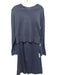 Splendid Size XS Blue Gray Cotton Blend Rib Knit V Neck Long Sleeve Pant Set Blue Gray / XS