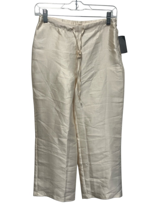 Reformation Size XS Cream Polyester Drawstring Waist Side Zip High Waist Pants Cream / XS