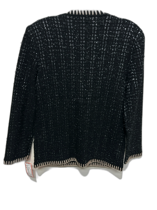 Veronica Beard Size XS Black & Beige Viscose & Polyester Tweed Metallic Jacket Black & Beige / XS