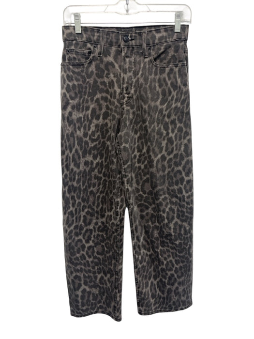 Good American Size 24 Gray & Black Cotton Denim High Rise Leopard Barrel Jeans Gray & Black / 24