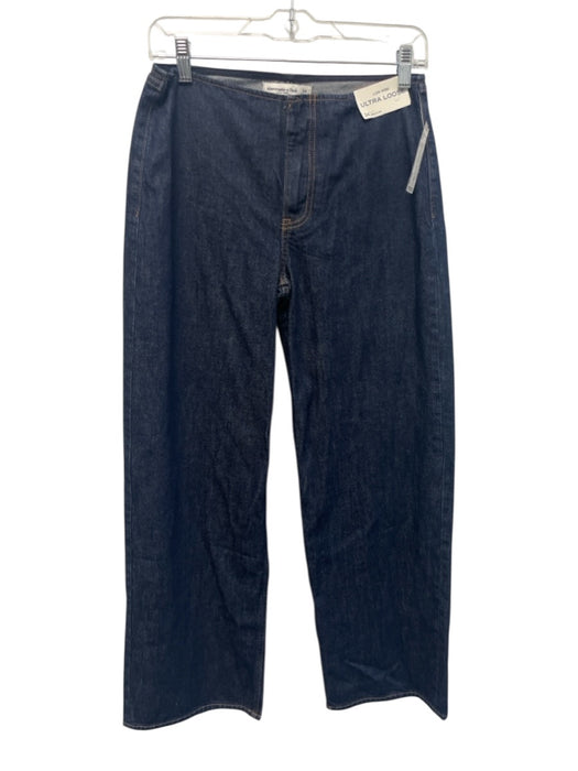 Abercrombie & Fitch Size 24 Dark Wash Cotton Denim Mid Rise Wide Leg Jeans Dark Wash / 24