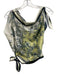 Veronica Beard Size XS White, Navy & Yellow Polyester V Neck Floral Back Tie Top White, Navy & Yellow / XS