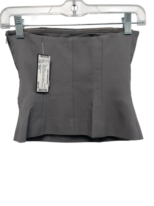 Sasha Therese Size XXS Gray Polyester Blend Mid Rise Strapless Trouser Pants Set Gray / XXS