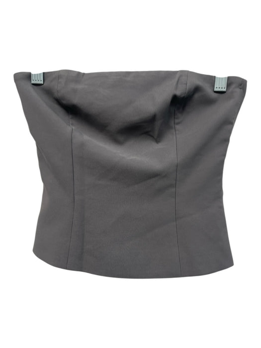Sasha Therese Size XXS Gray Polyester Blend Mid Rise Strapless Trouser Pants Set Gray / XXS