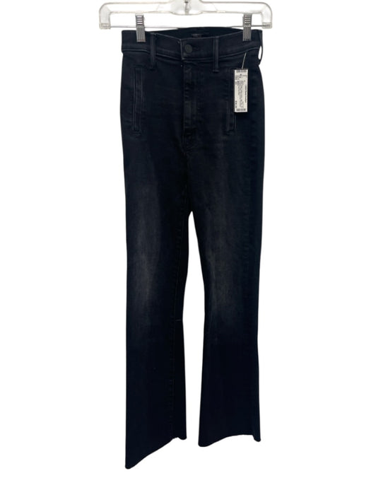 Mother Size 23 Black Wash Cotton Denim High Rise Zip & Button Fitted Jeans Black Wash / 23