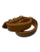 The Noli Shop Tan Brown Vegan Leather Horsebit Detail Gold Tone Buckle Belts Tan Brown / XS/S