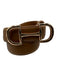The Noli Shop Tan Brown Vegan Leather Horsebit Detail Gold Tone Buckle Belts Tan Brown / XS/S