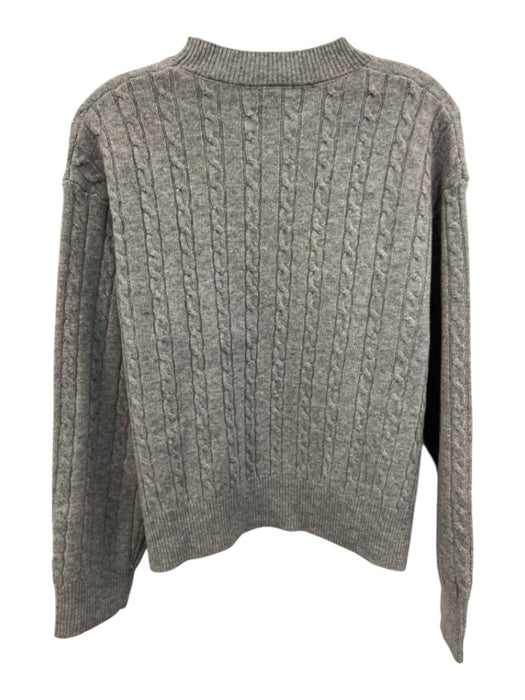 CAARA Size XS Gray Wool Cable Knit Ribbed Hem Pullover Sweater Gray / XS