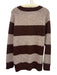CAARA Size XS Brown & Beige Polyester & Wool Blend Knit Striped Pullover Sweater Brown & Beige / XS
