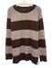 CAARA Size XS Brown & Beige Polyester & Wool Blend Knit Striped Pullover Sweater Brown & Beige / XS