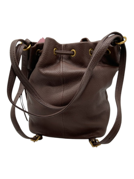 Hobo Brown Pebbled Leather Gold hardware bucket Crossbody Bag Brown / M