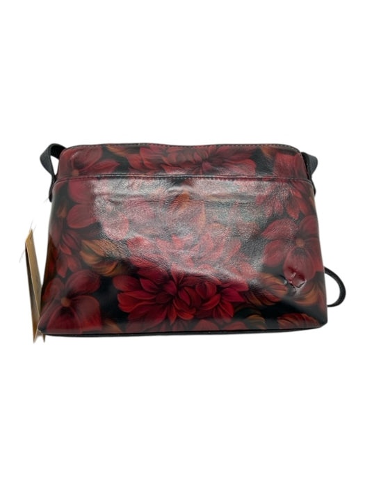 Patricia Nash Red & Black Leather Floral Crossbody Bag Red & Black / M