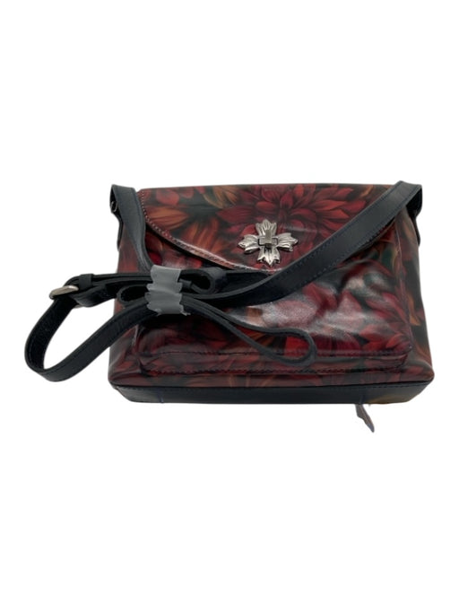 Patricia Nash Red & Black Leather Floral Crossbody Bag Red & Black / M