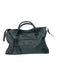 Balenciaga Dark Teal Leather 2 Handles Moto Zip closure Brass Hardware Bag Dark Teal / M