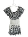 Parker Size S White & Black Rayon Off Shoulder Eyelet Elastic Waist Romper White & Black / S