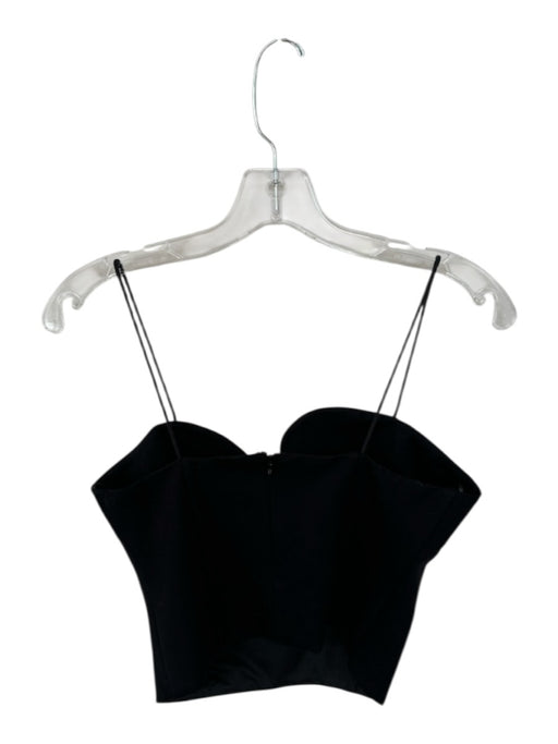 Dolan Size XS Black Nylon Blend Spaghetti Strap Swirl Detail Cropped Top Black / XS