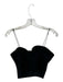 Dolan Size XS Black Nylon Blend Spaghetti Strap Swirl Detail Cropped Top Black / XS