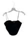 Dolan Size XS Black Nylon Blend Spaghetti Strap Swirl Detail Cropped Top Black / XS