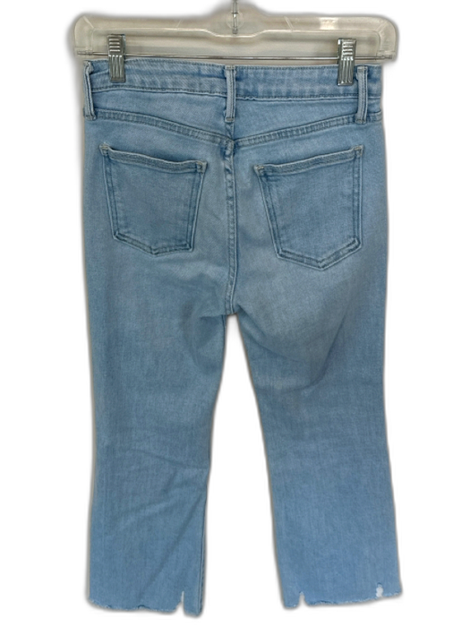 Just Black Denim Size 25 Light Wash Cotton Blend High Waist Flare Raw Hem Jeans Light Wash / 25